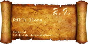 Réh Ilona névjegykártya